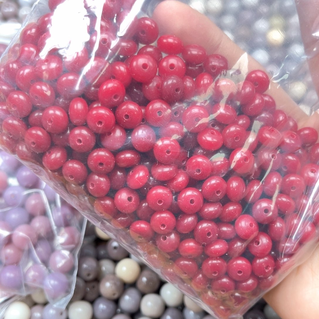 白玉菩提吊坠c9mm120颗。朱砂供算盘