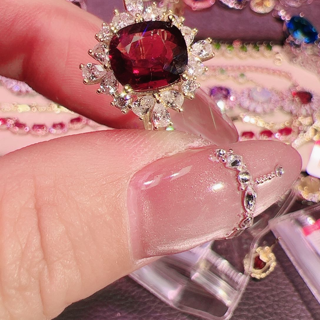 碧玺碧玺戒指银S925镶嵌