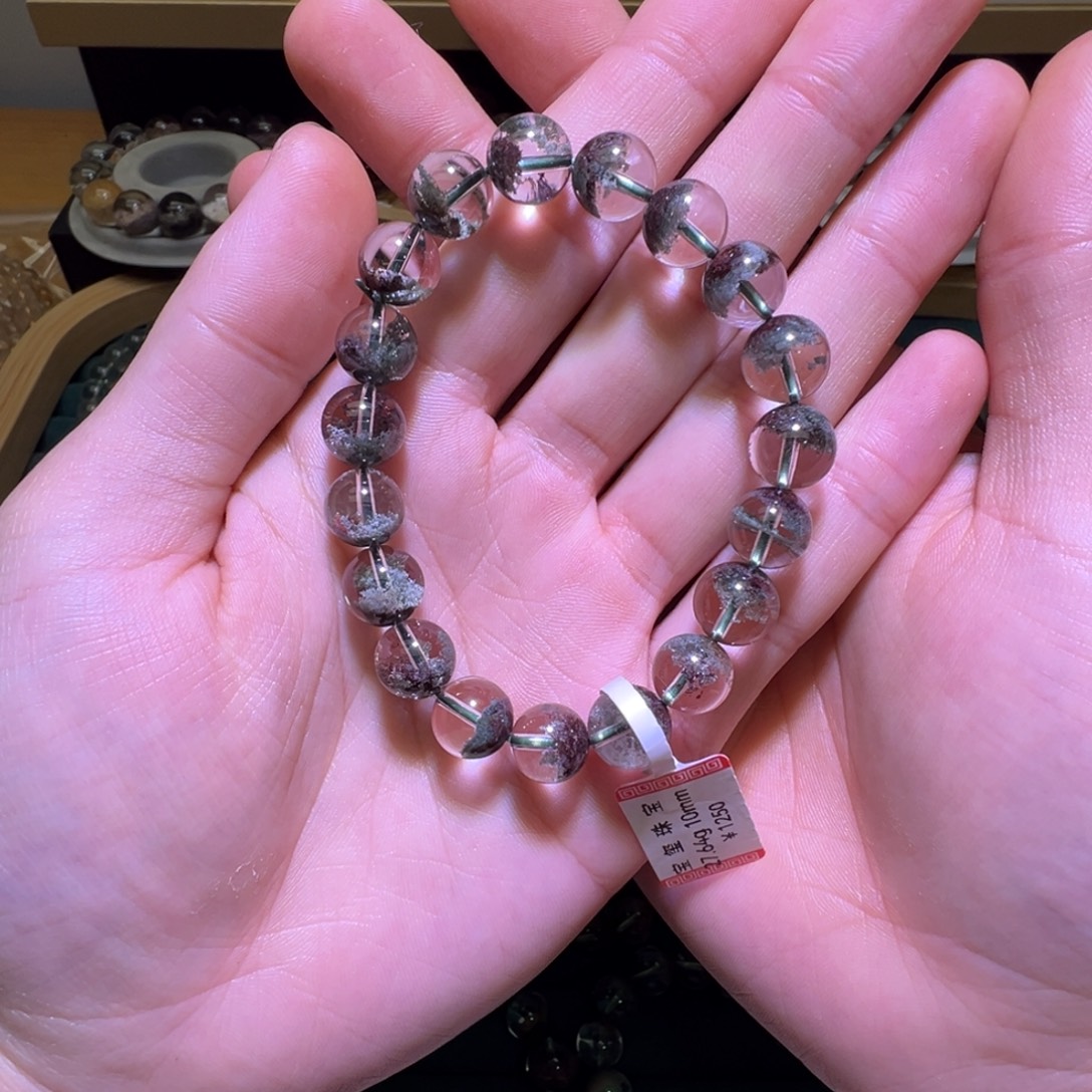 手串水晶未镶嵌绿幽灵净体10mm