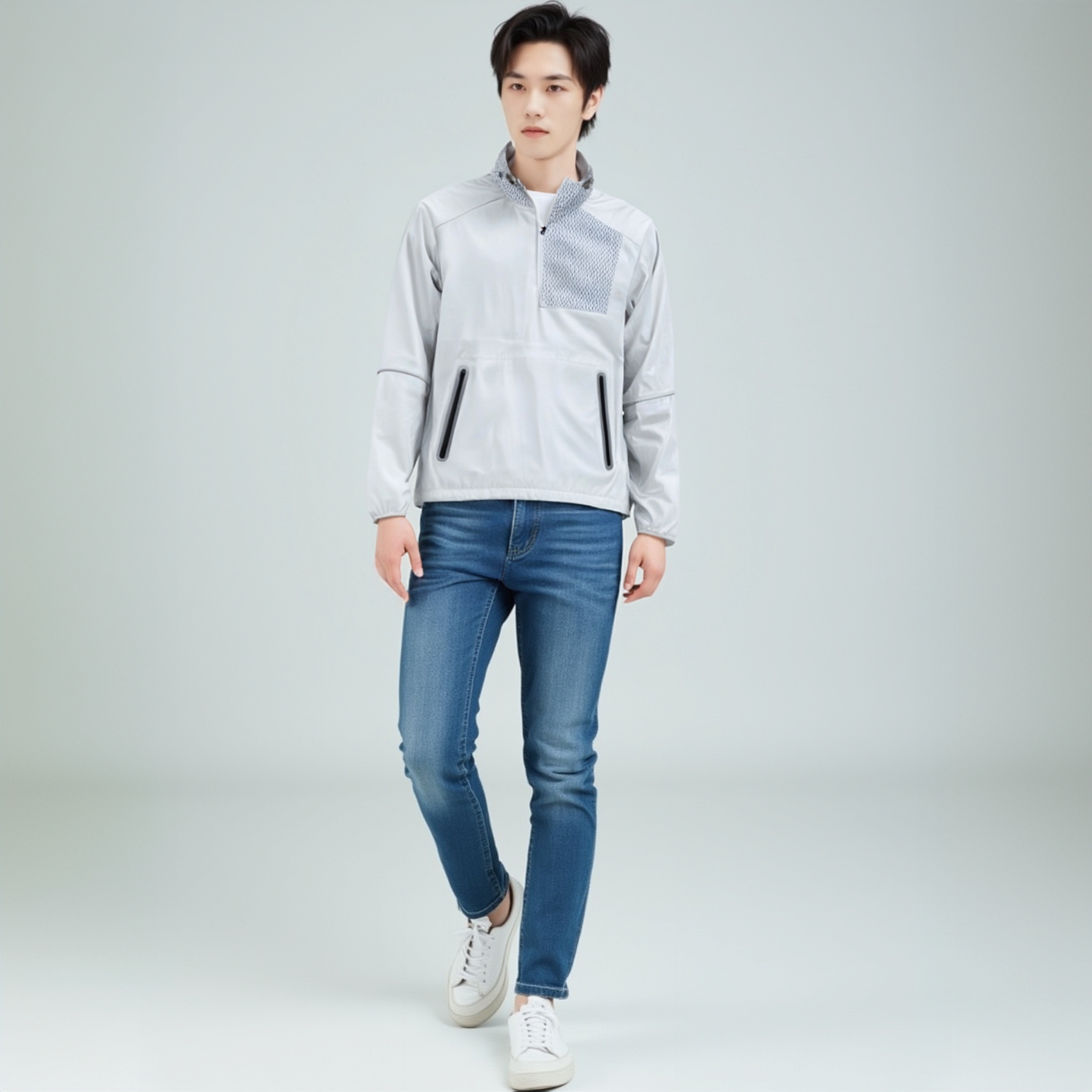 户外半拉链3防软壳冲锋衣20