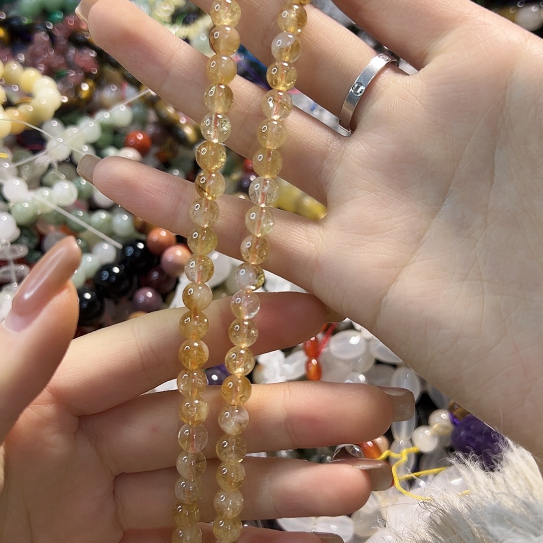 玛瑙/玉髓未镶嵌珠宝半成品暴力黄卡6一条