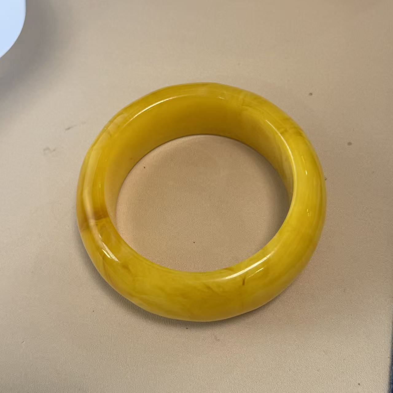 非金属珐琅手镯 黄色 宽轮胎 手镯D5009