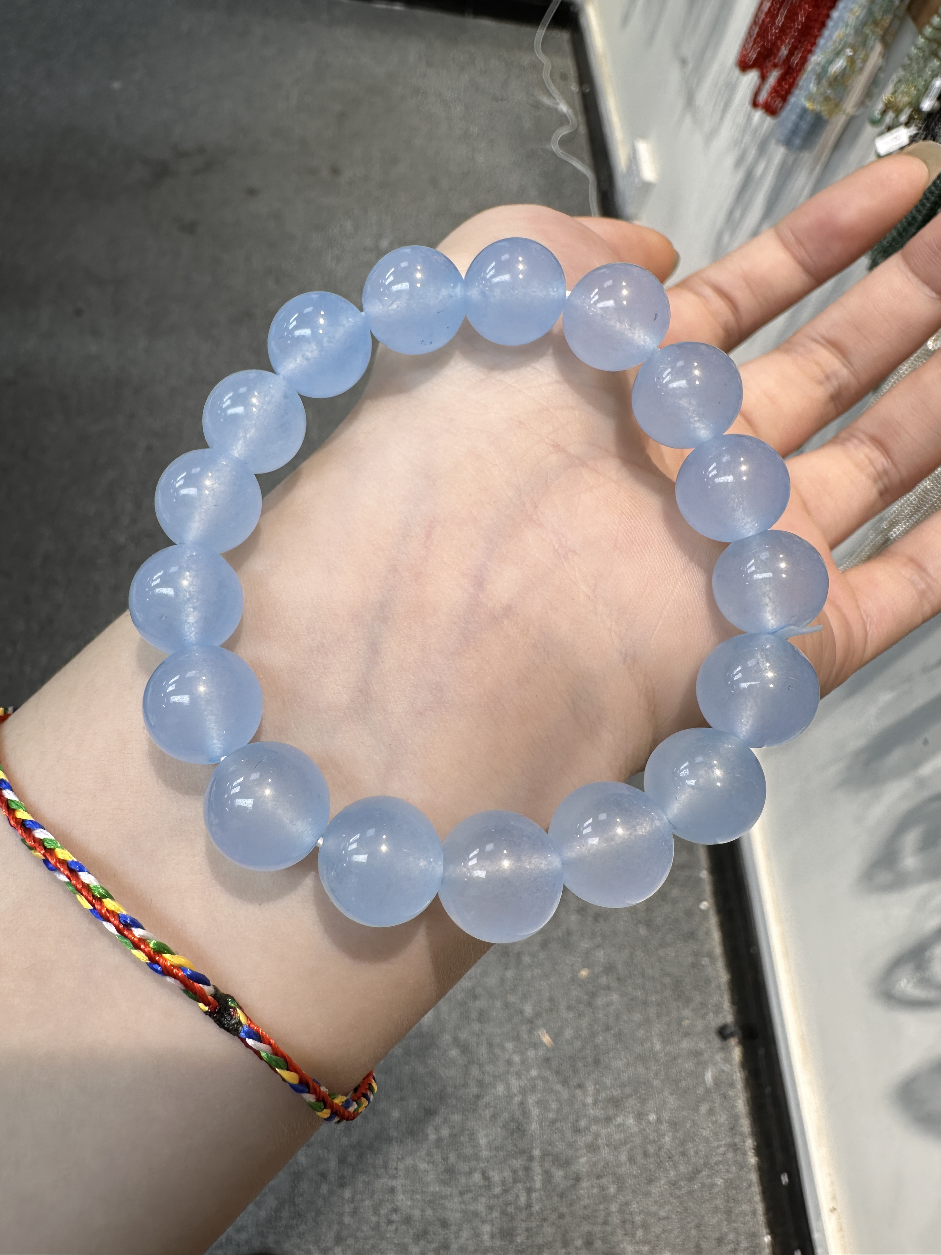 海蓝宝卡12毫米单圈手串