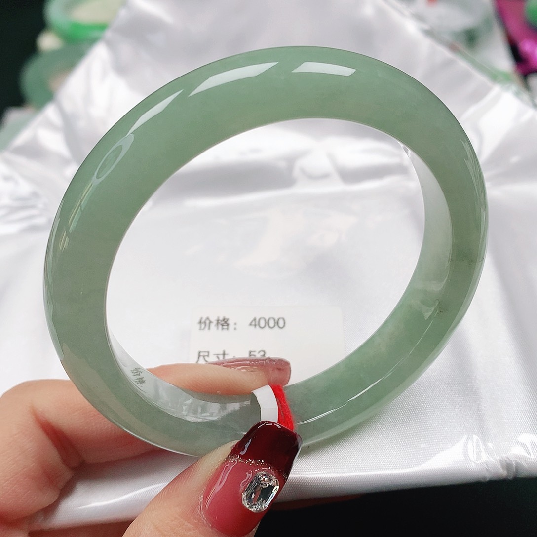 翡翠手镯未镶嵌天然翡翠手镯53