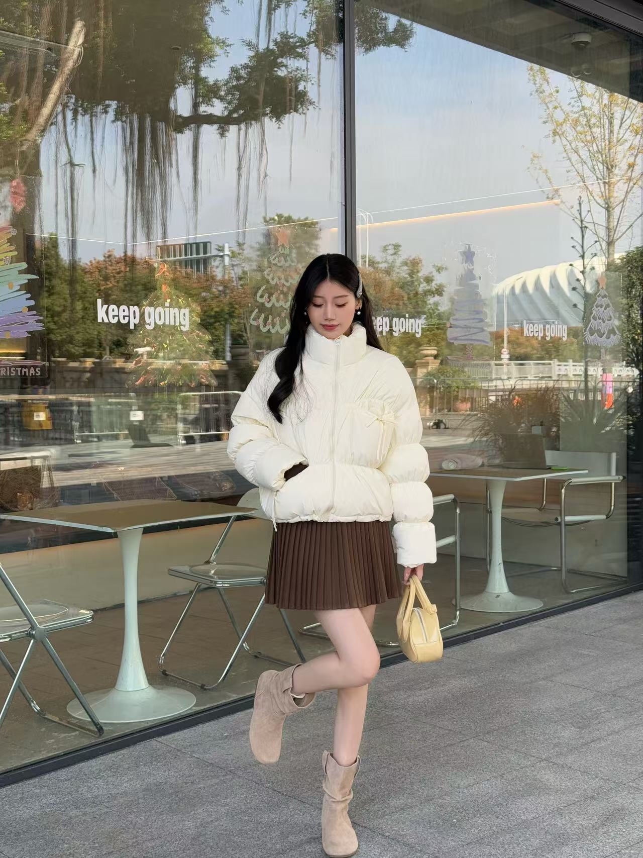 外套秋冬女士短款韩系外套千金风宽松百搭时尚百搭立领冬季外套