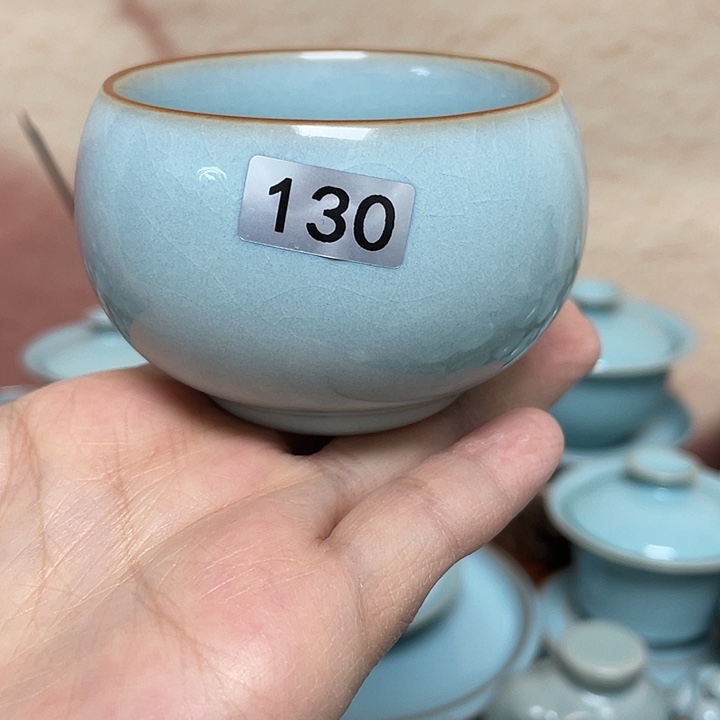 杯子天青描金禅定个别铁点