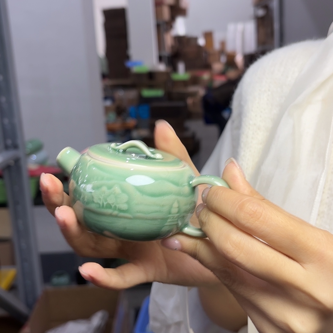 龙泉云间青瓷小米茶器