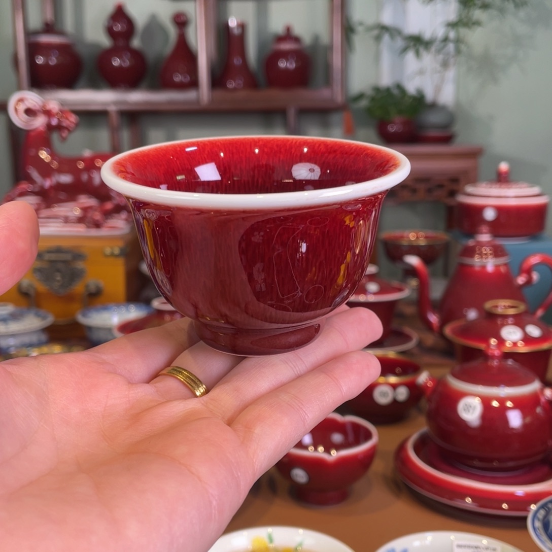 清欢雅玩原矿郎红福利小压手杯