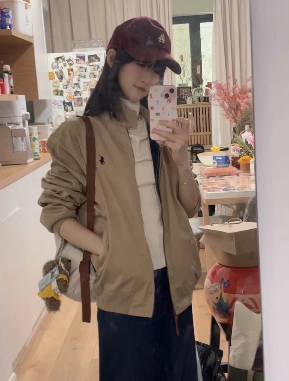 NANYOU小马刺绣哈林顿夹克外套女情侣装穿搭夹克立领短外套