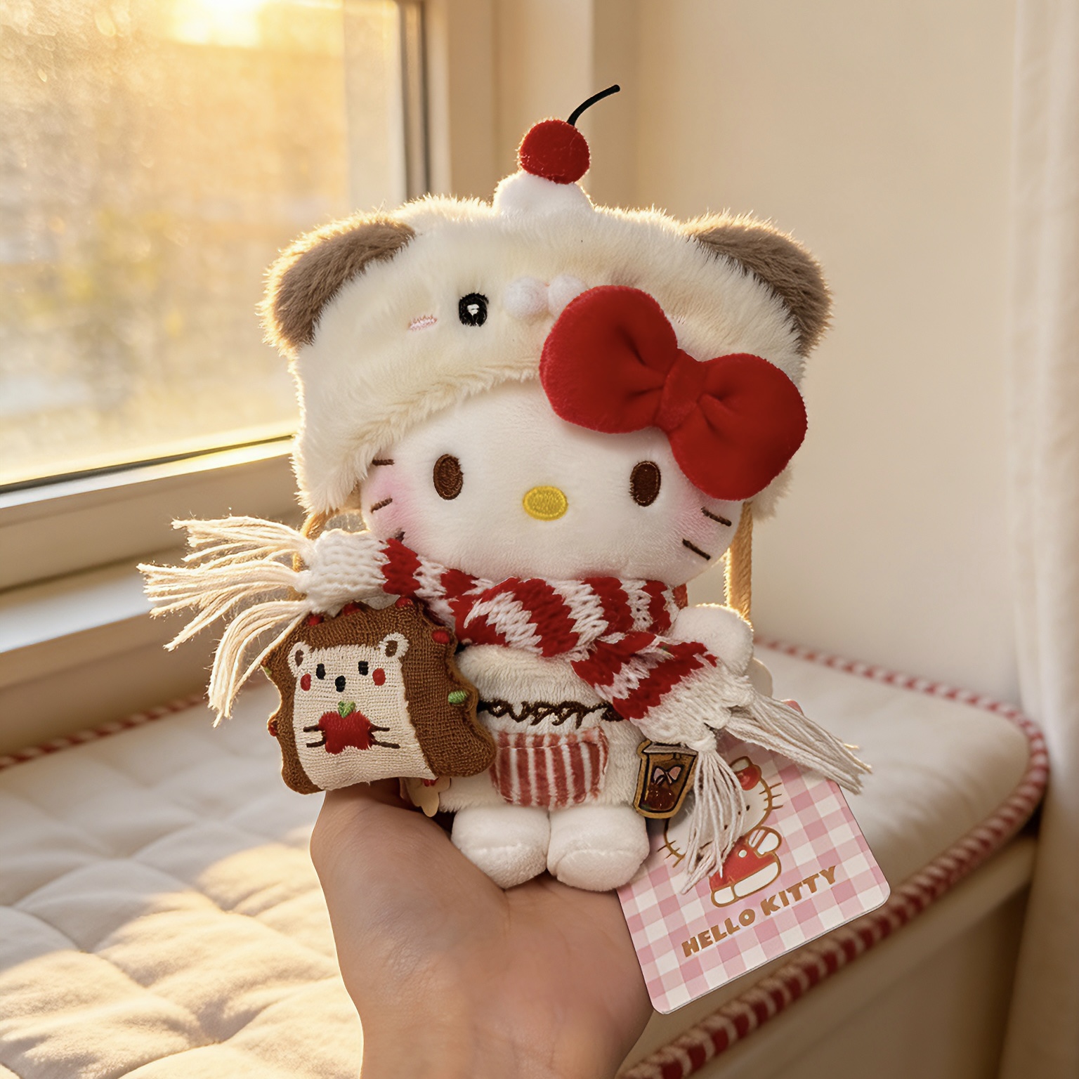 正版hellokitty冬日系列kt三丽鸥包包挂件惊喜书包送人生日礼物