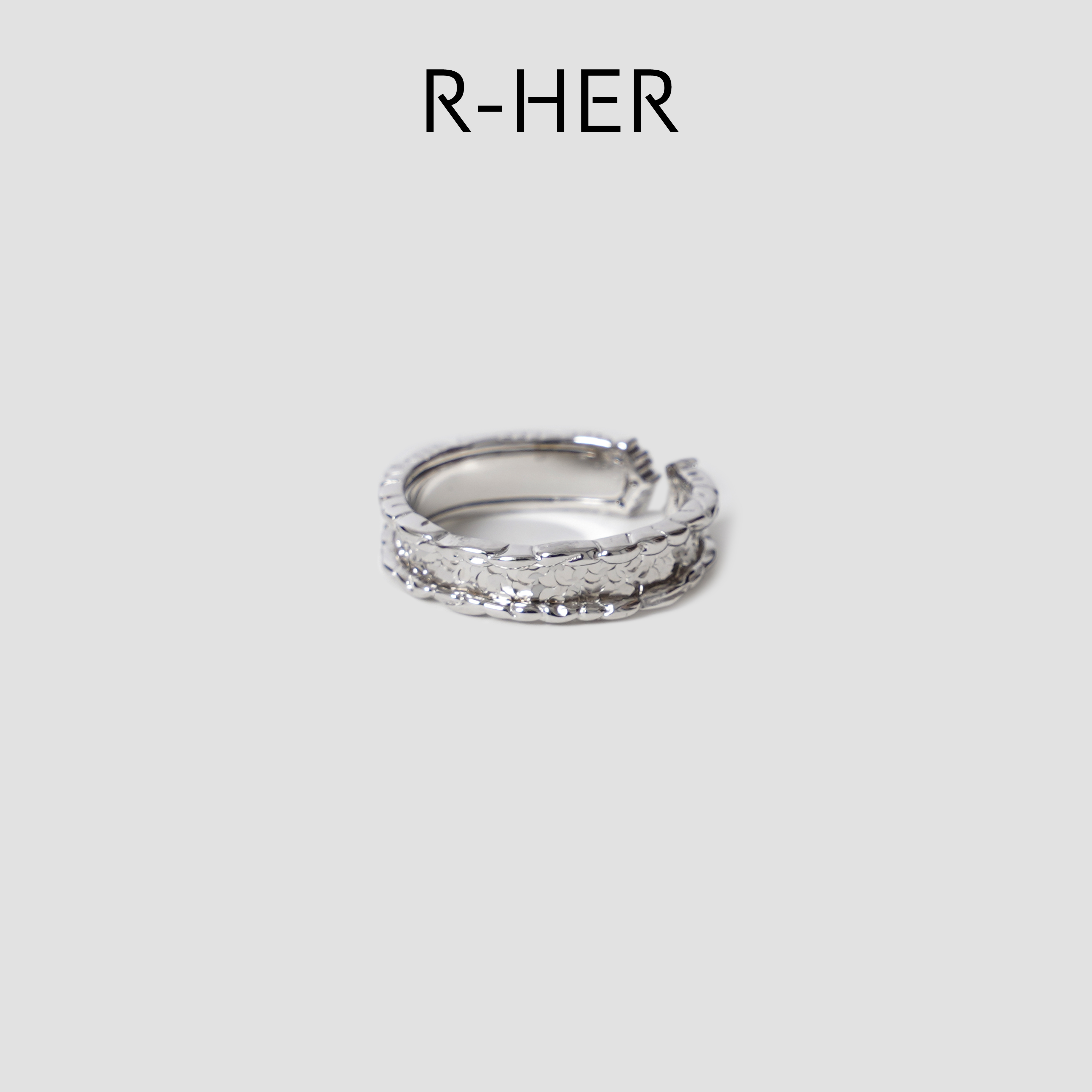 不锈钢戒指 银戒活口朋克风复古通用镶嵌精致复古RP5NPML05