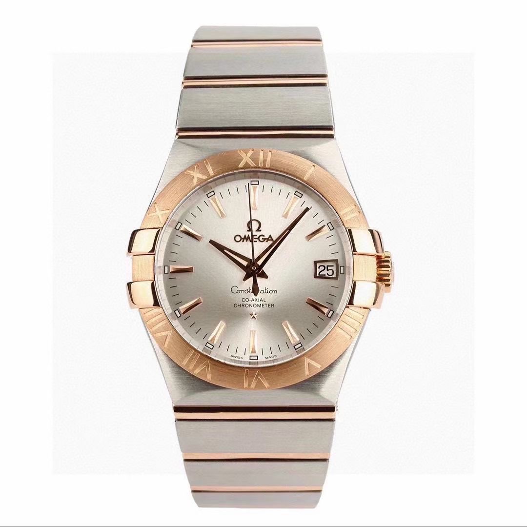 99新 Omega/欧米茄 星座/不点/36表径/玫瑰金/2500机芯/23年全套