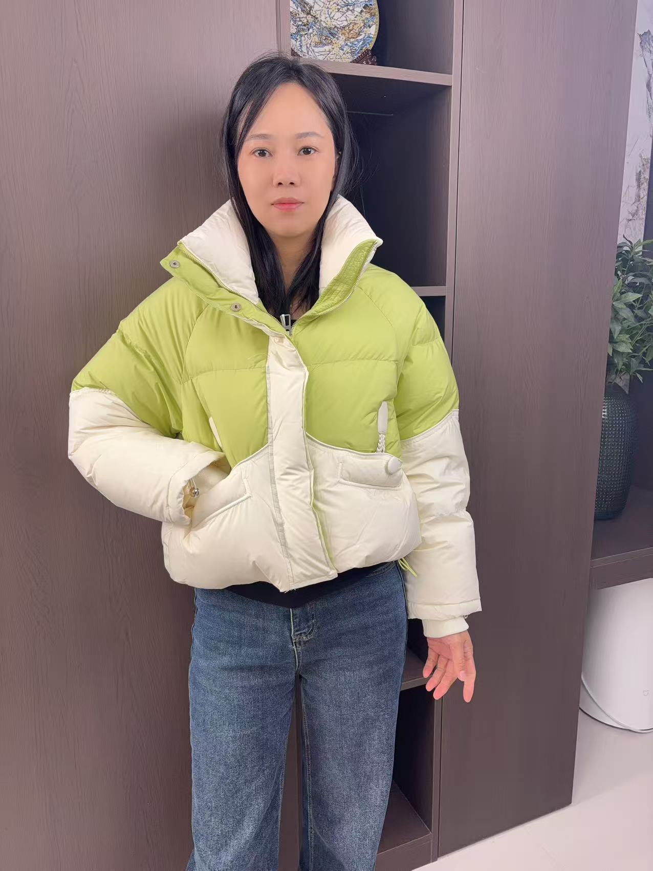 落肩袖学院风冬季长袖连帽保暖加厚拉链短款时尚休闲百搭女士宽松