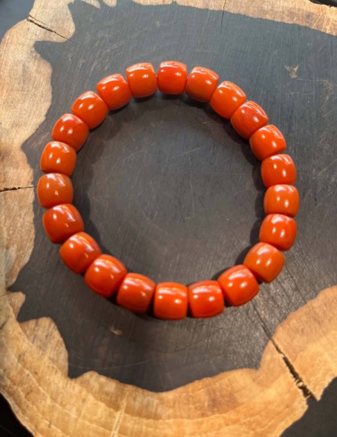 AA云南保山料锦红直切10mm红珠串