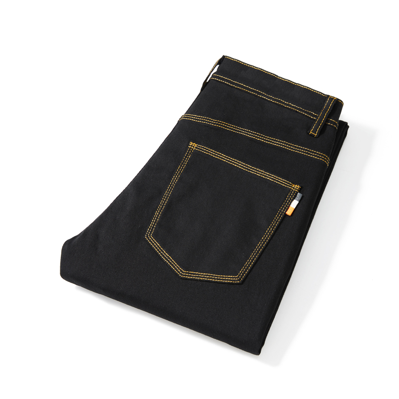 【钻石黑升级版】顶奢黑牛秋冬新款经典百搭合体小直筒牛仔裤男801#