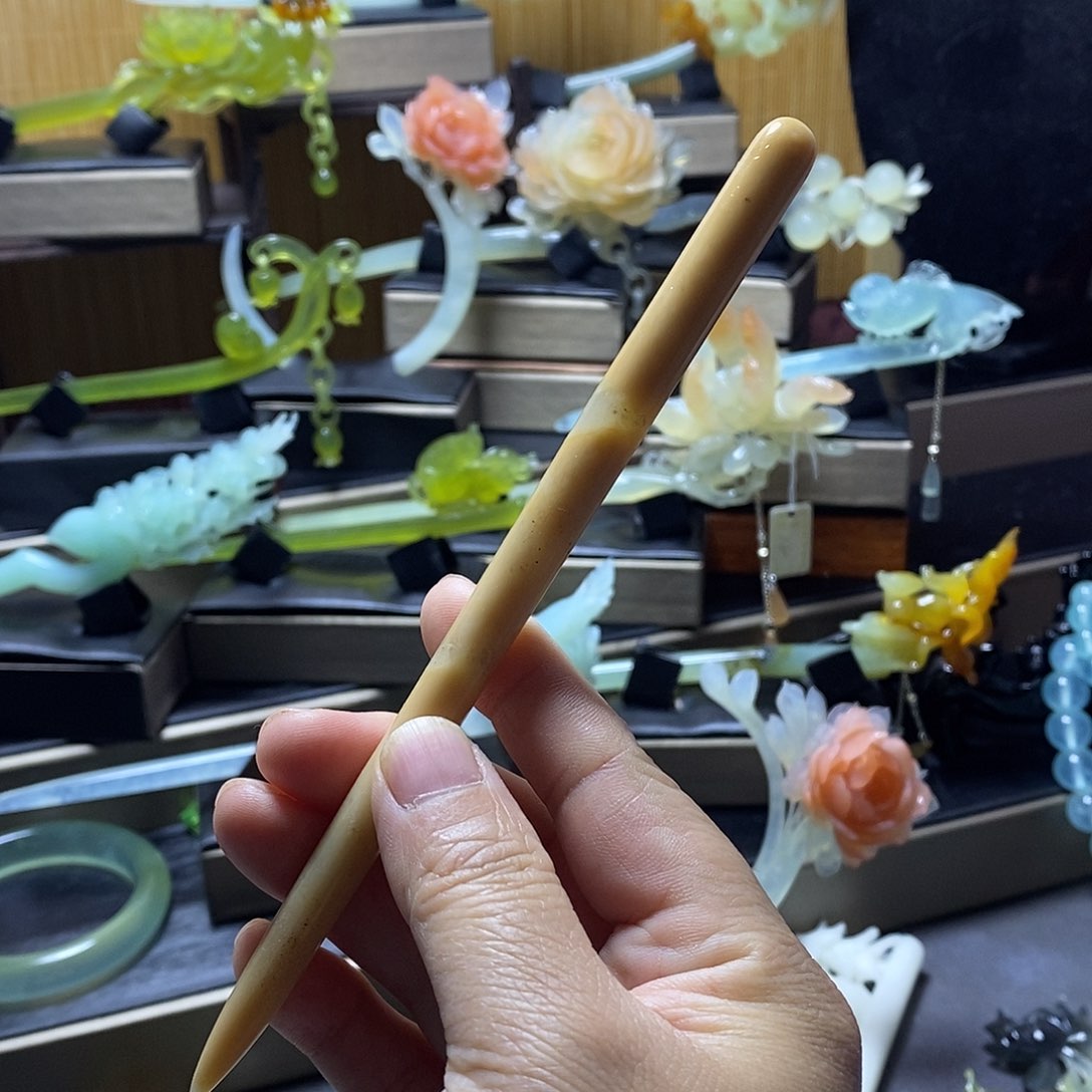 岫玉岫玉发簪未镶嵌