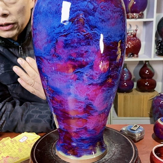 摆件【****?尚峰钧窑作品梅瓶