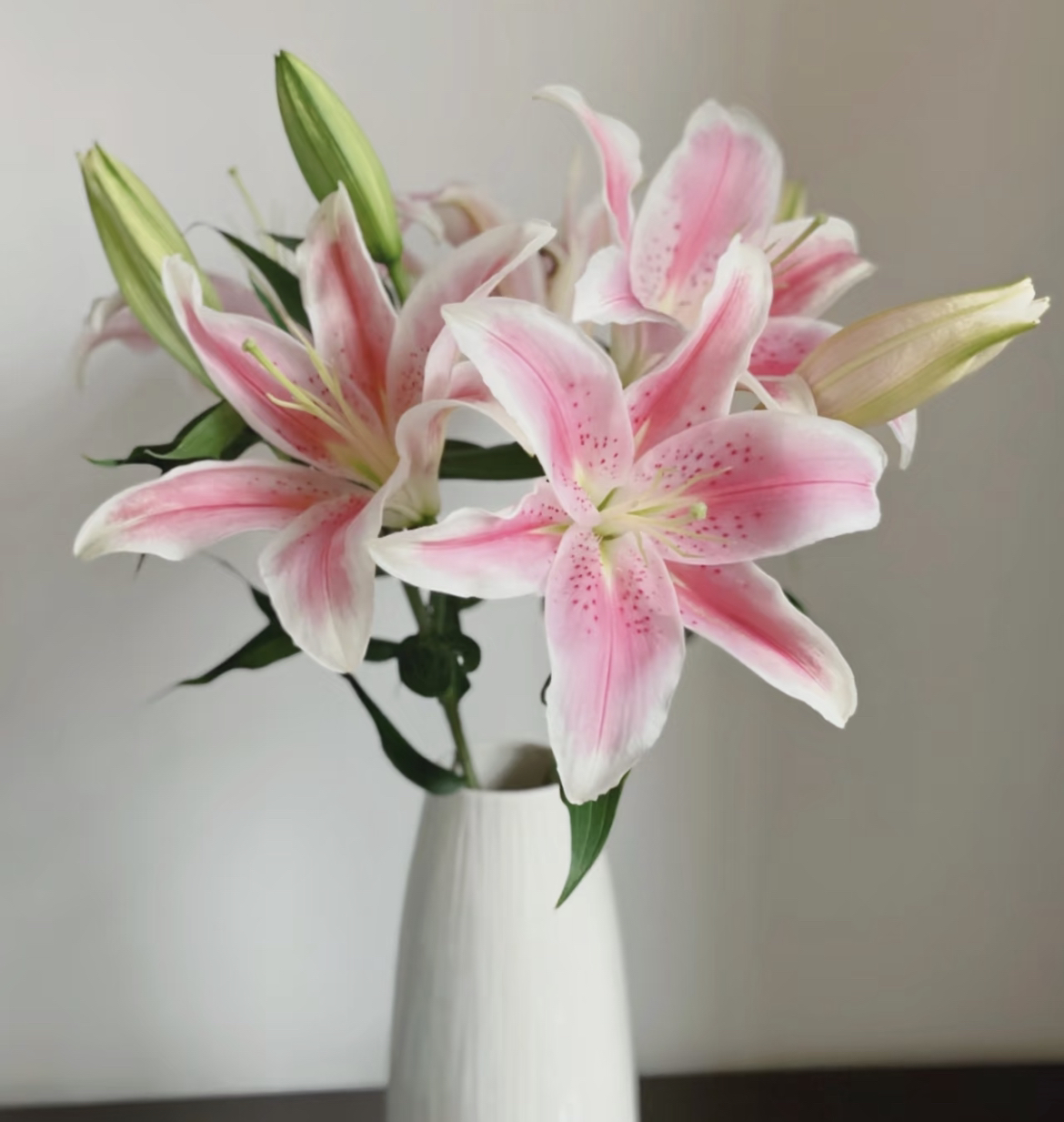 （曼曼）星光香水百合3头5支 +5支粉钻2头  鲜花任意1单包邮