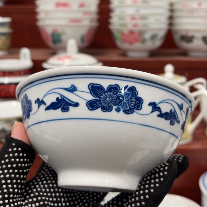 陶瓷醴陵高温群力瓷12厘米饭碗