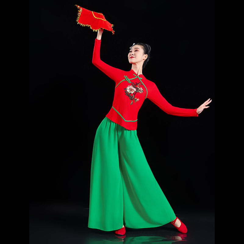 新款秧歌服民族服装女士舞蹈服装中国风套装秧歌服广场舞演出服