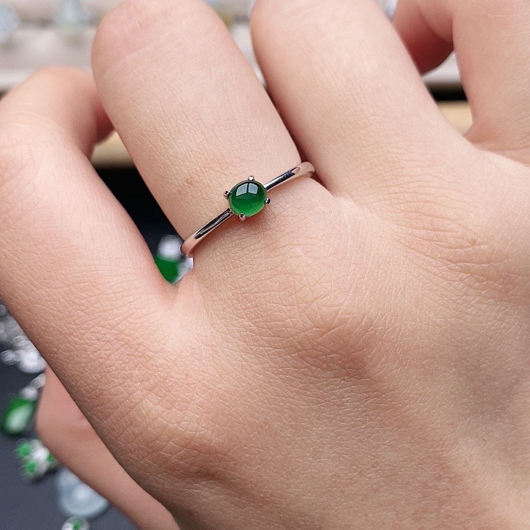 翡翠银S925镶嵌戒指