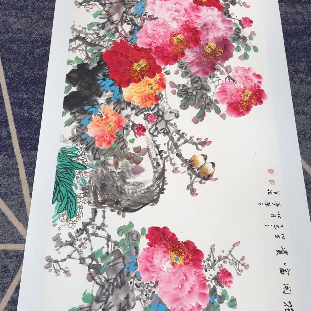 国画纯手绘山水花鸟
