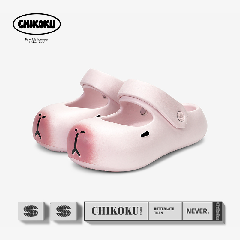 chikoku卡皮巴拉玛丽珍女夏季新款增高厚底洞洞鞋百搭包头拖鞋