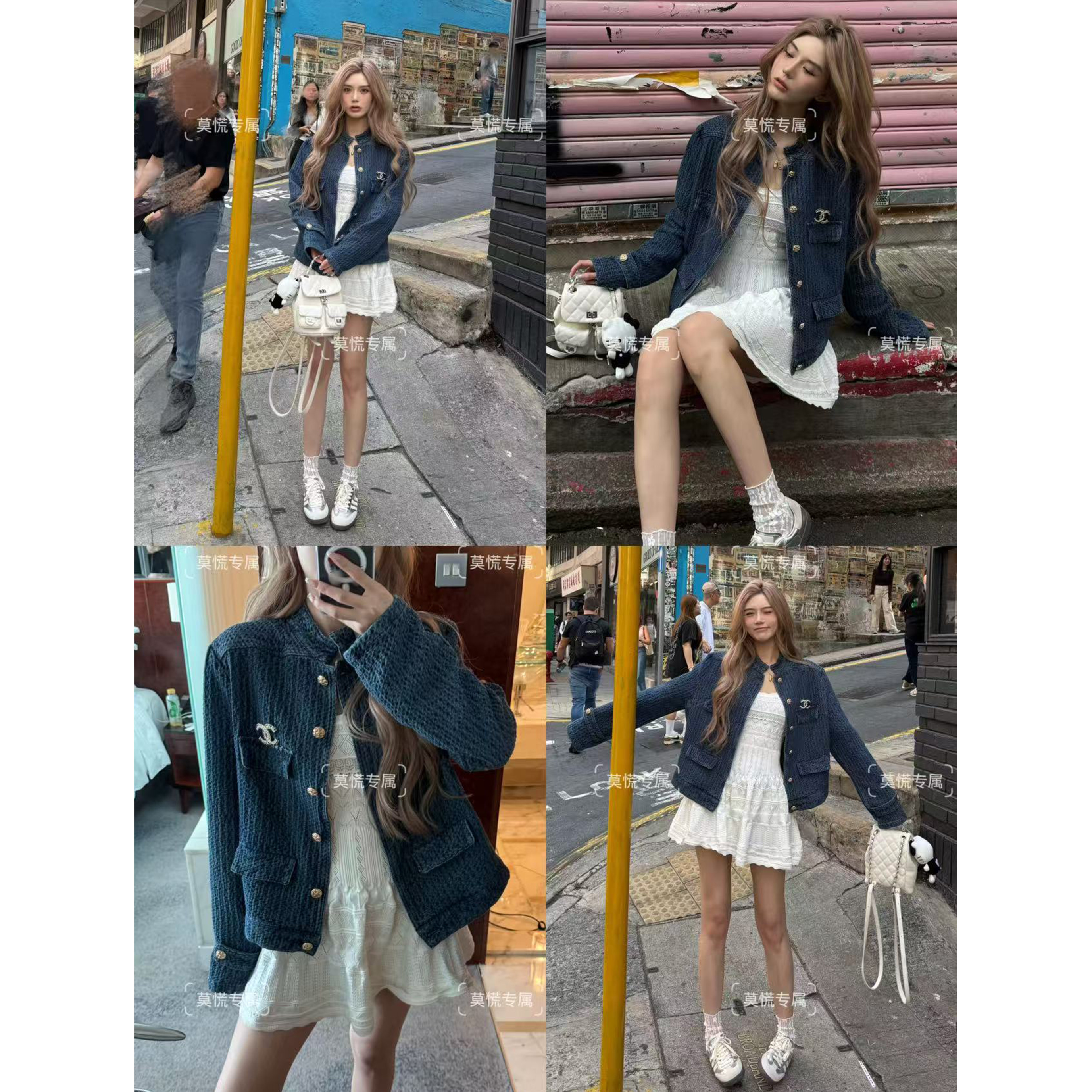【莫慌专属】不送胸针 邦欧罗老钱调小众肌理牛仔小香风外套女春H型
