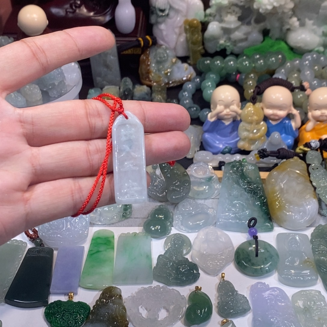 翡翠未镶嵌吊坠(不含链)平安牌