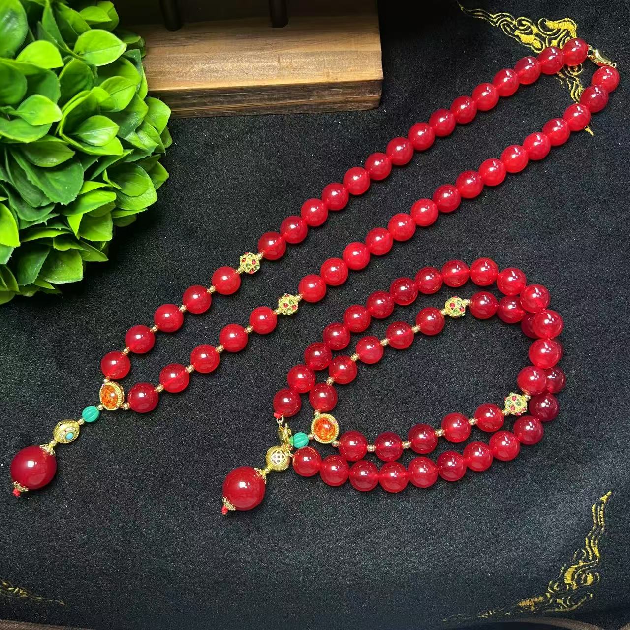 S7637【任会长珠宝】九品帝王红咔红玛瑙项链-多样性只发一件