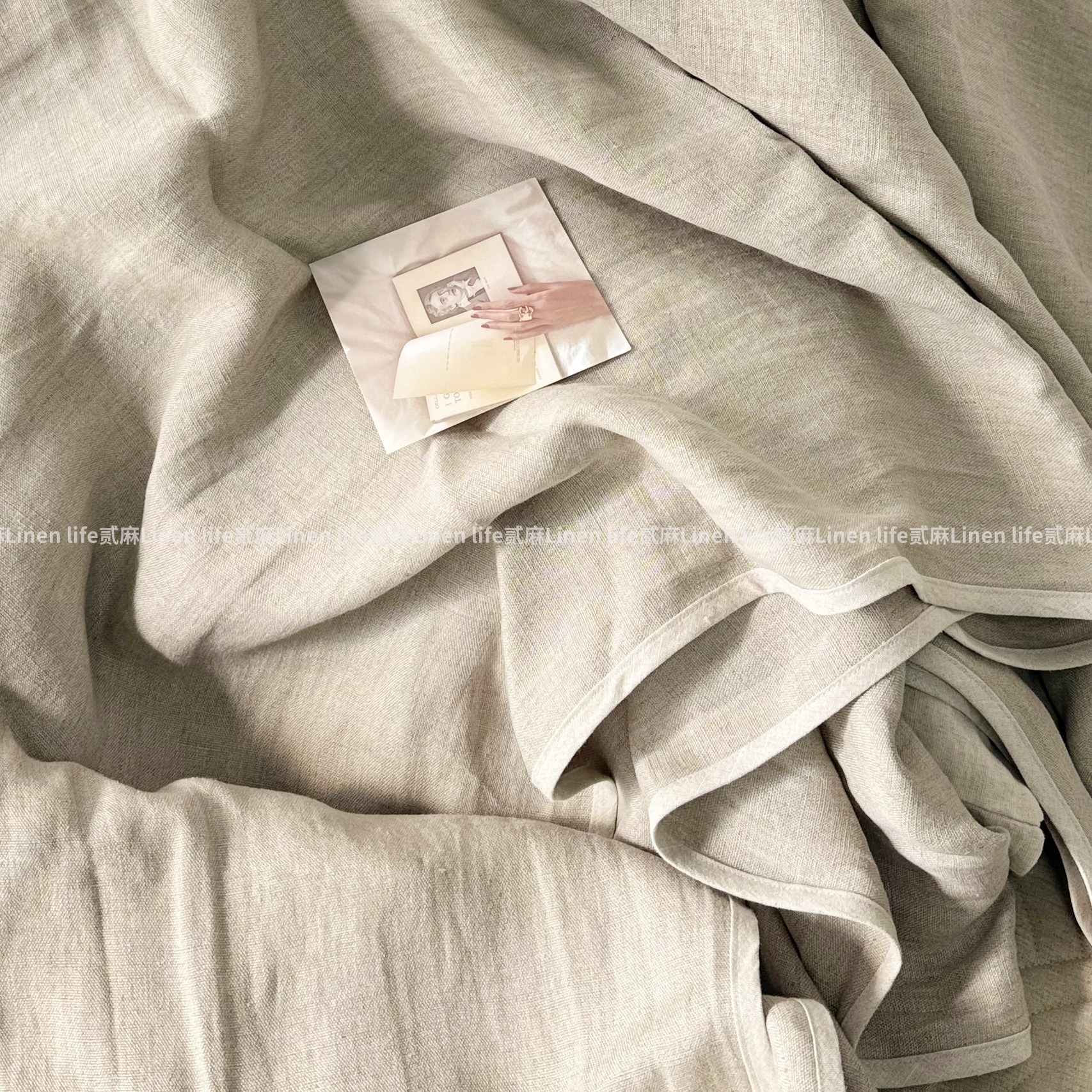 【陈麻】高奢雨露麻包边毯子2.0*2.3