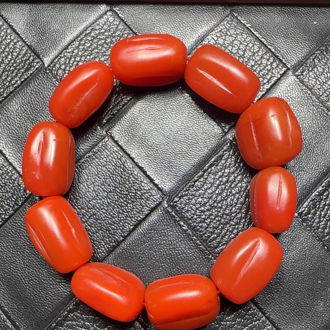 用***海南红玛瑙未镶嵌杨柳南瓜珠随型17-18 mm