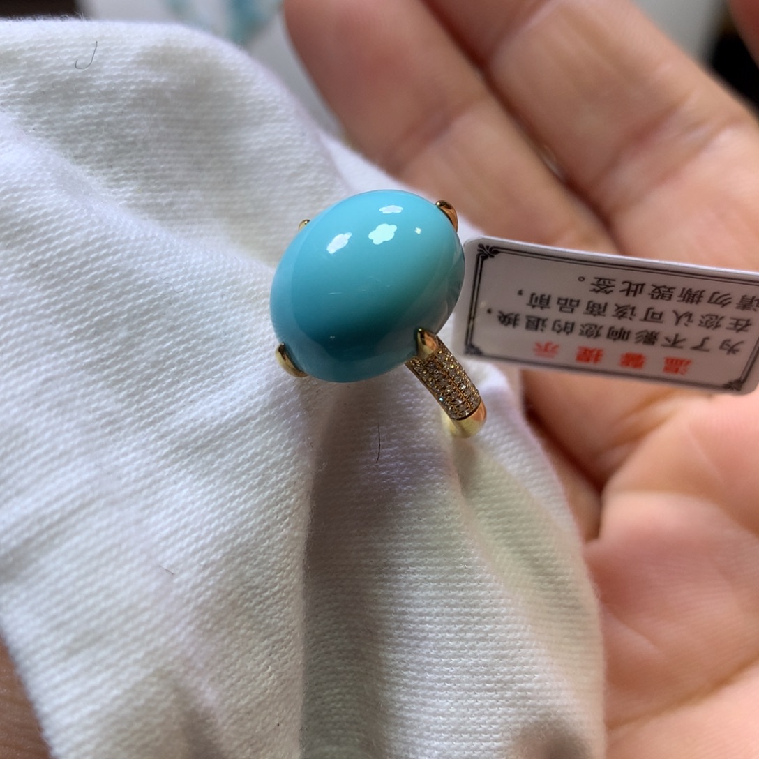 绿松石18K金镶嵌戒指