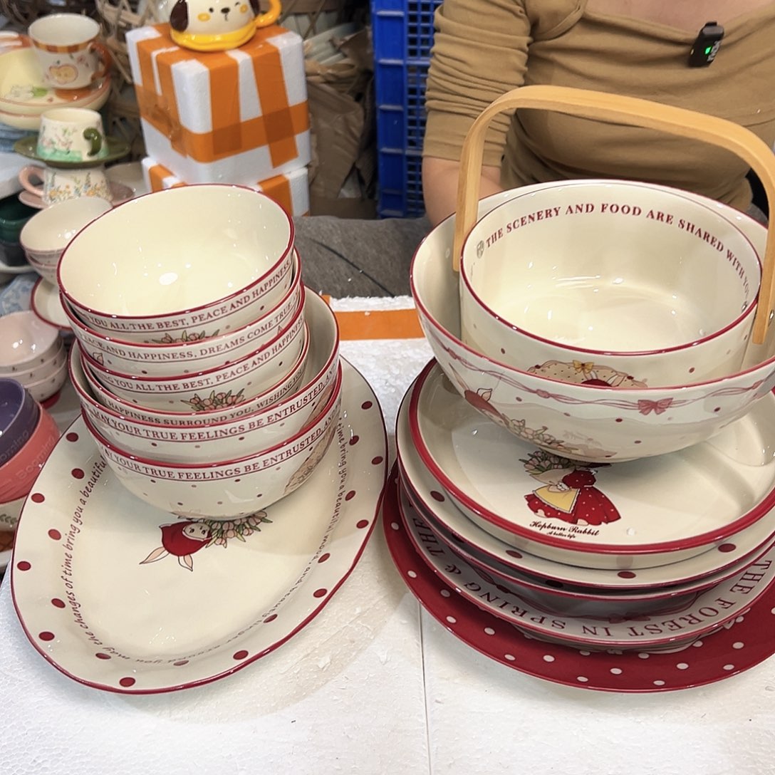 摆件潮州陶瓷工厂微瑕14件套