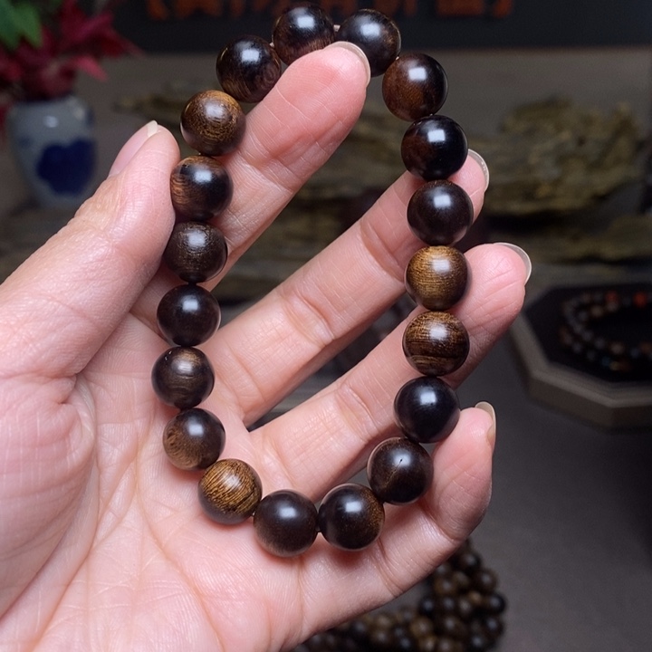 沉香手串越南芽庄帝王瘤疤紫棋楠1.0