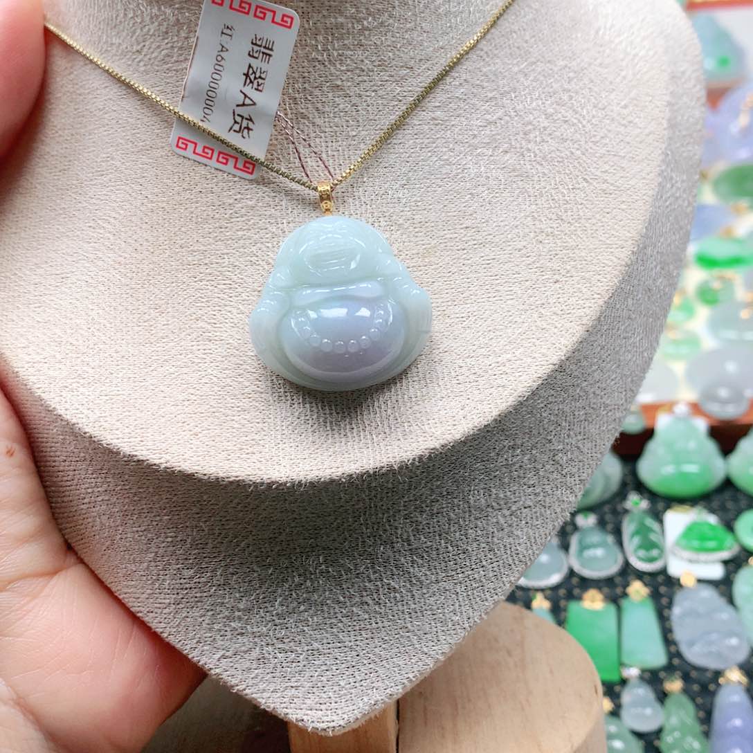 吊坠(不含链)18K金镶嵌翡翠