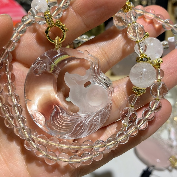 水晶颈饰未镶嵌天然