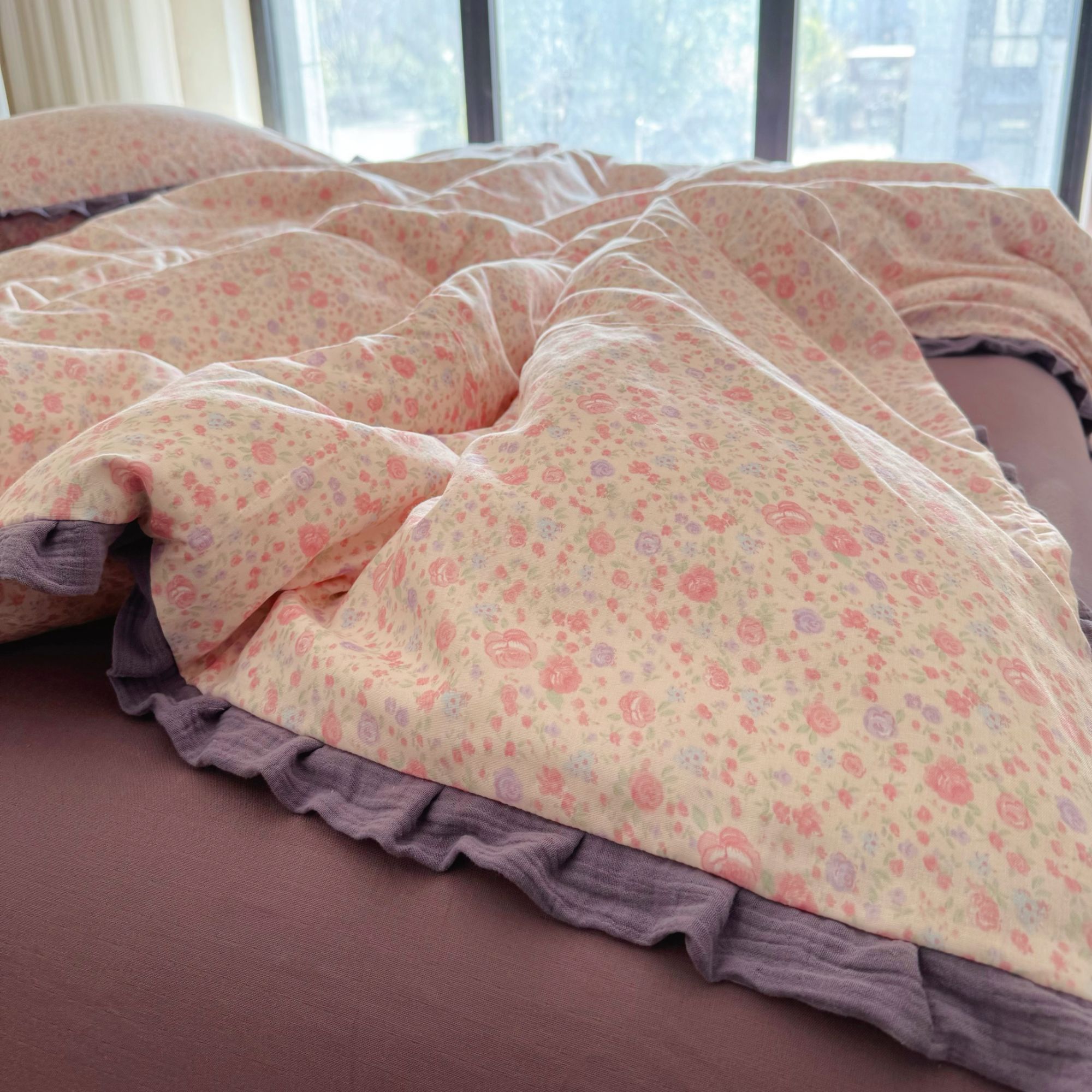 定制花边全棉双层纱套件 纯棉双层纱四件套三件套 母婴级被套床单