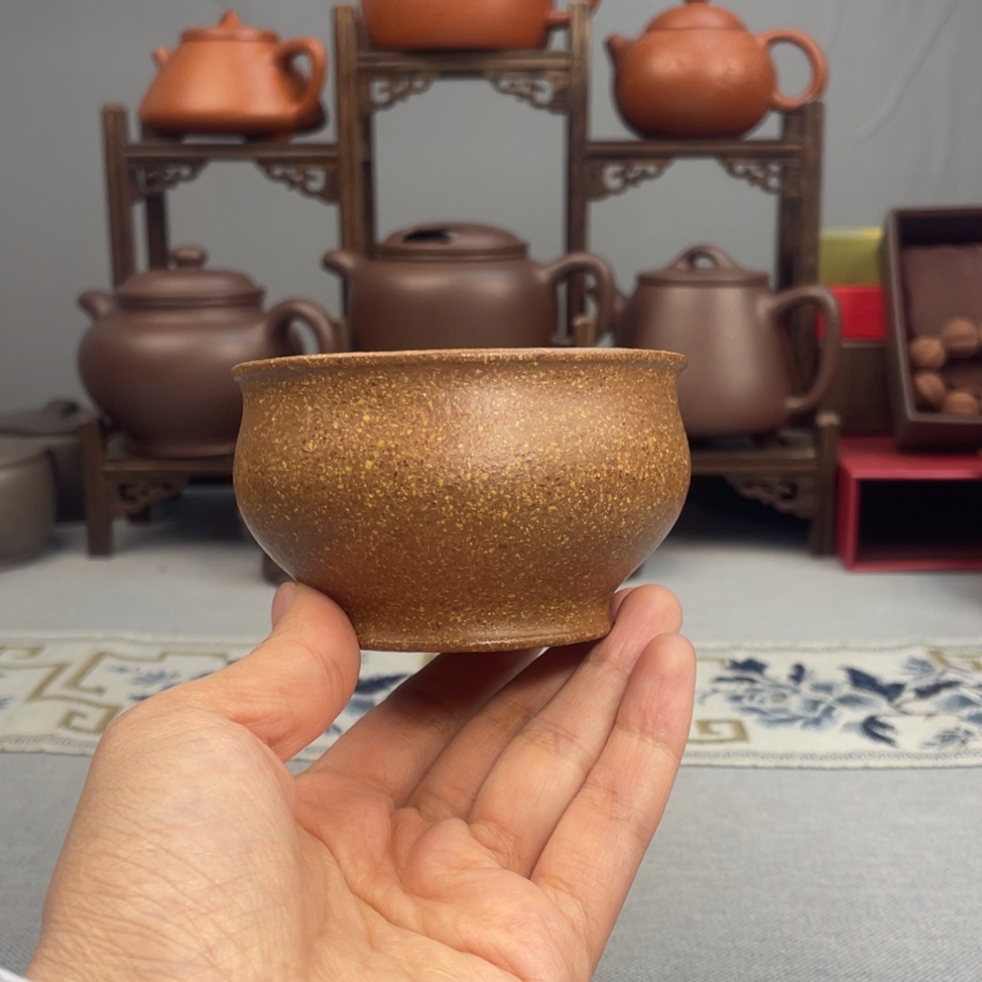 紫砂茶杯全手工 桃花杯