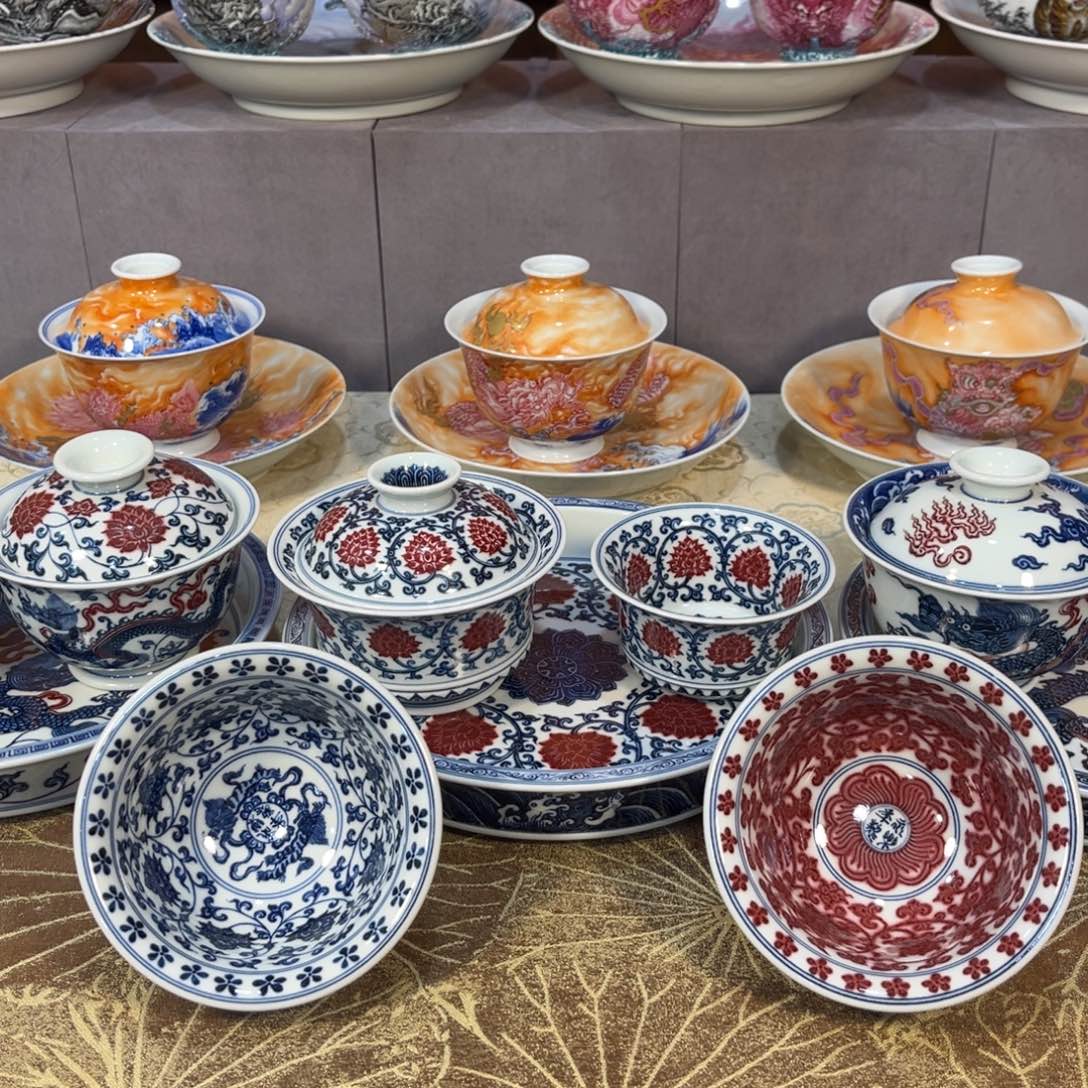 手绘茶具 新品开窑