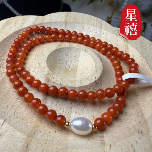 南红小米珠双圈女款