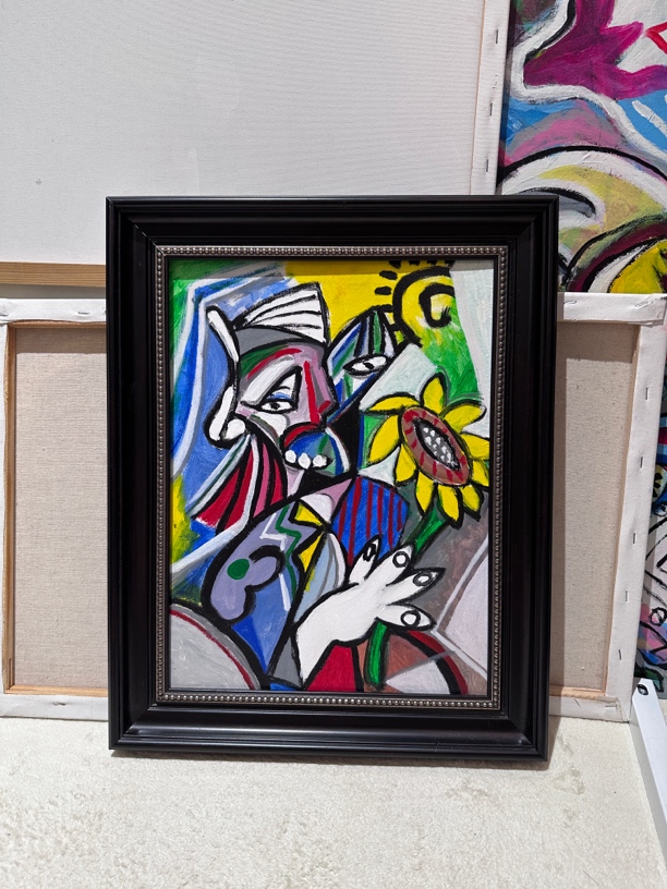 秋香Qiux原创艺术作品《向日葵》原版丙烯画，无框