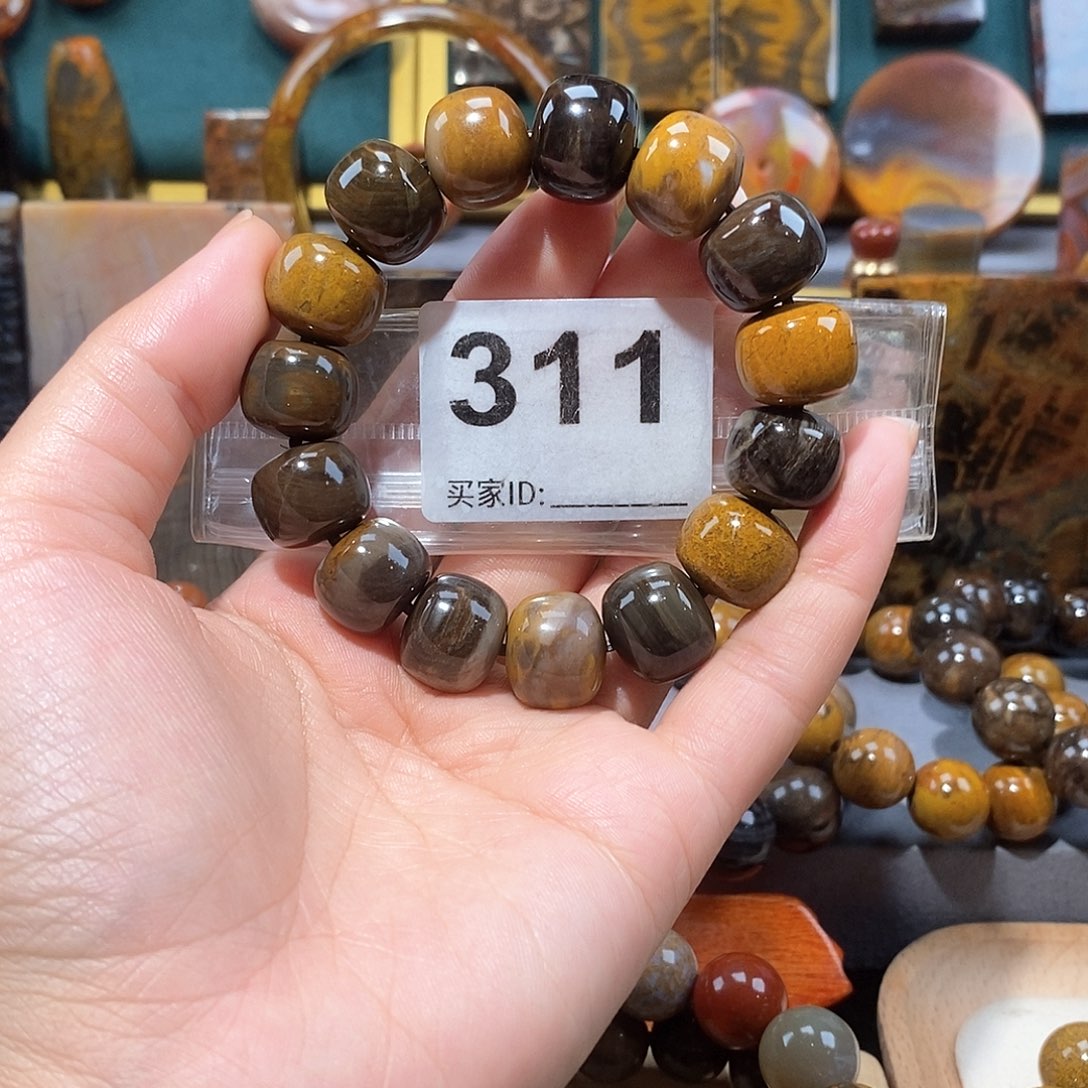 硅化玉天然北票硅化玉手串未镶嵌天然北票硅化玉手串