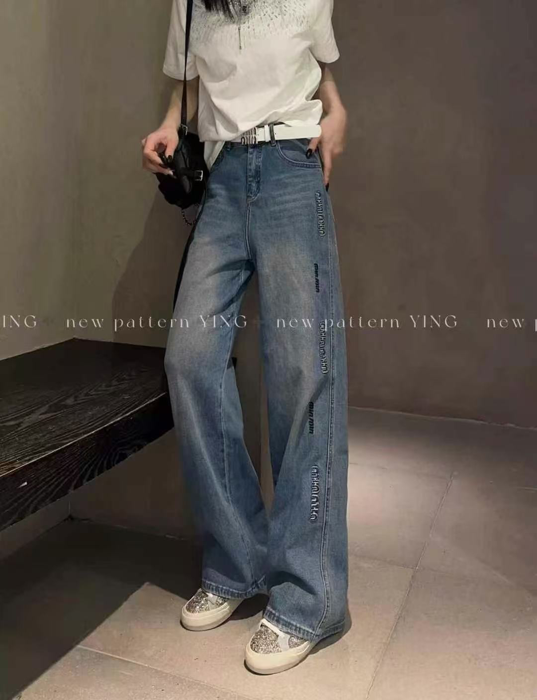 深圳南油欧货直筒显瘦阔腿裤百搭