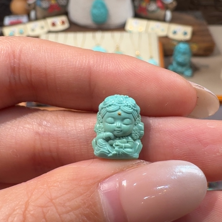 绿松石未镶嵌度母配饰