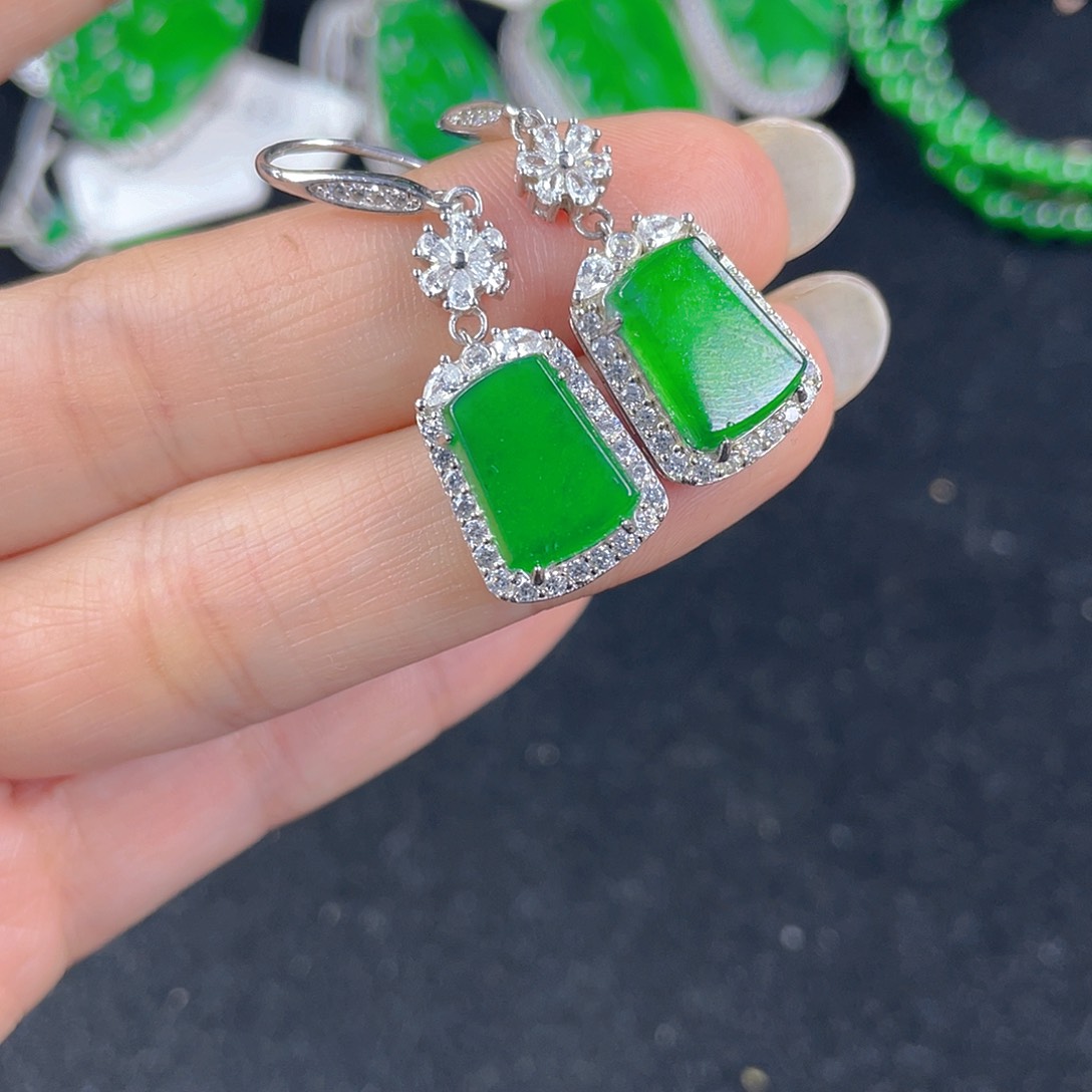 翡翠吊坠(不含链)银S925镶嵌