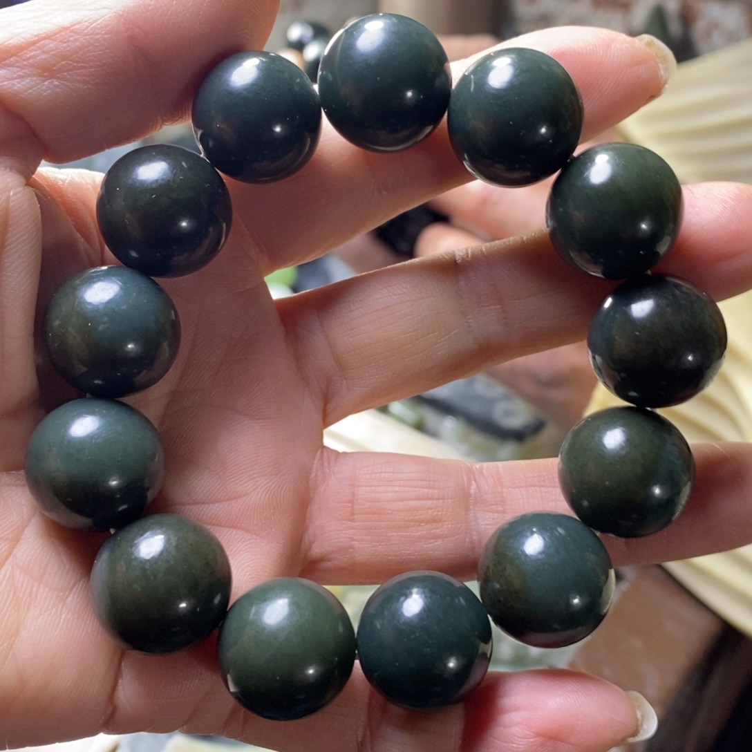 贝***壳和田玉未镶嵌手链和田玉卡17➕圆珠手串