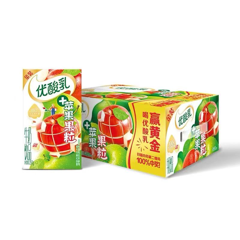 【7月日期】伊利优酸乳金装苹果、白桃果粒（16盒*250g箱）奶