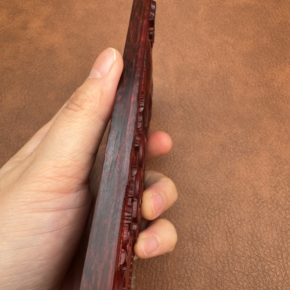 特别版新款一人头紫檀木雕刻摆件1.2