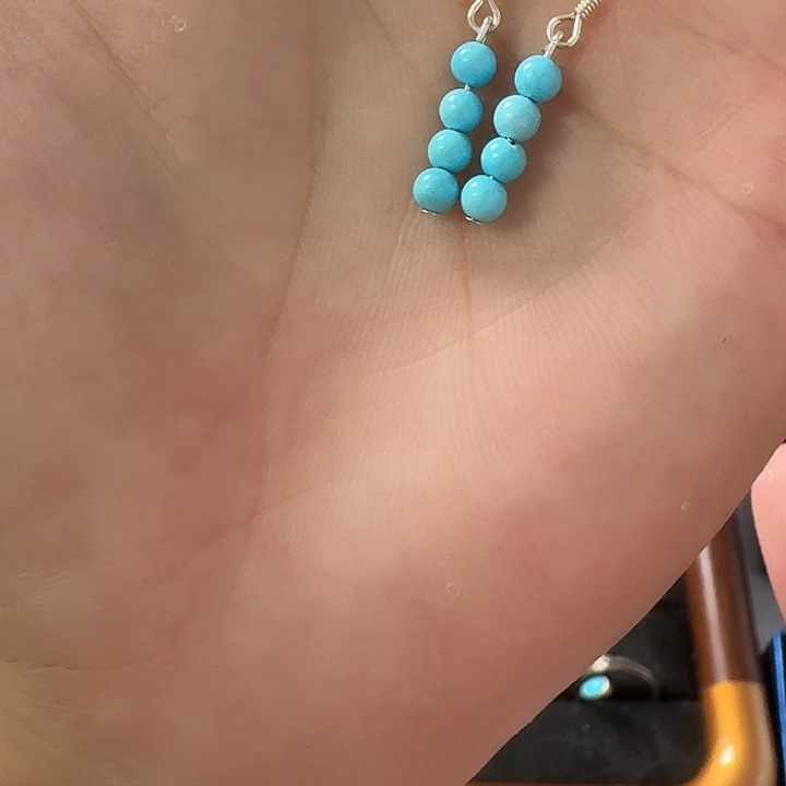 绿松石未镶嵌耳饰